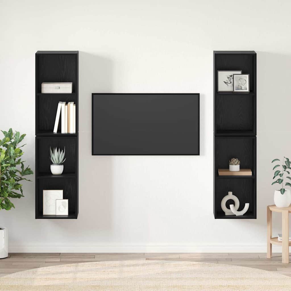Σετ επίπλου τηλεόρασης 4 pcs Μαύρη Οξυά 37 x 37 x 72 εκ
