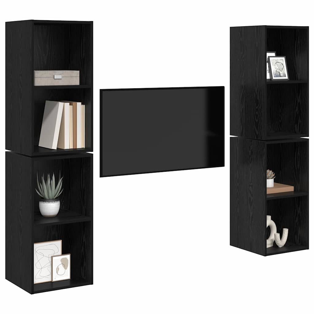 Σετ επίπλου τηλεόρασης 4 pcs Μαύρη Οξυά 37 x 37 x 72 εκ