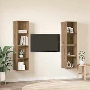 Σετ επίπλου τηλεόρασης 4 τμχ. Artisan Oak Επεξεργασμένο Ξύλο