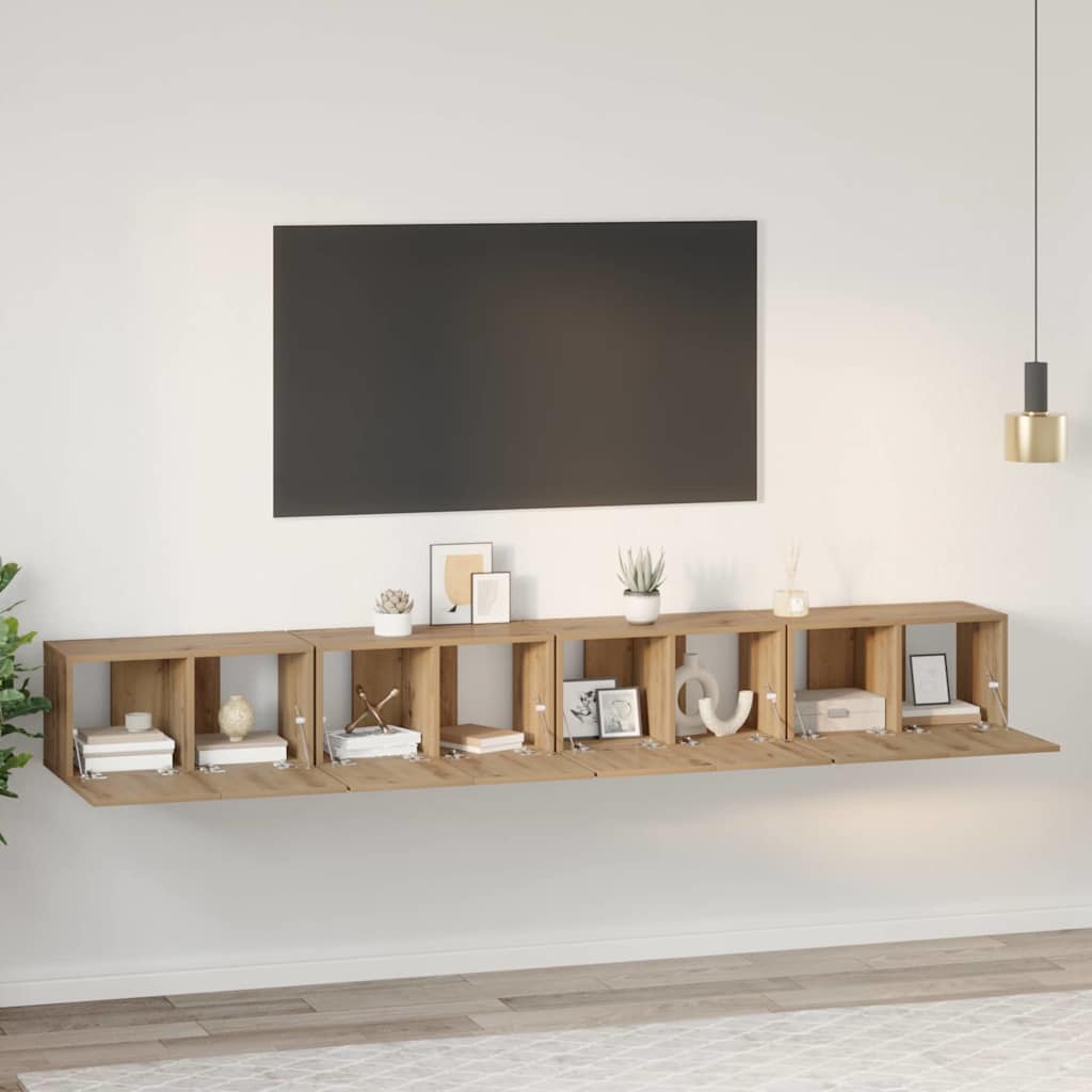 Σετ επίπλου τηλεόρασης 4 pcs Artisan Oak 60 x 30 x 30 cm - Pakobazaar