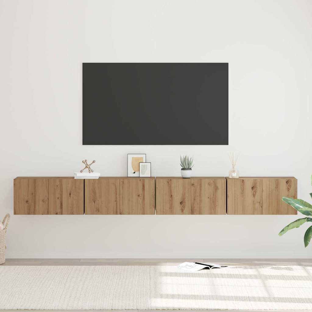 Σετ επίπλου τηλεόρασης 4 pcs Artisan Oak 60 x 30 x 30 cm - Pakobazaar