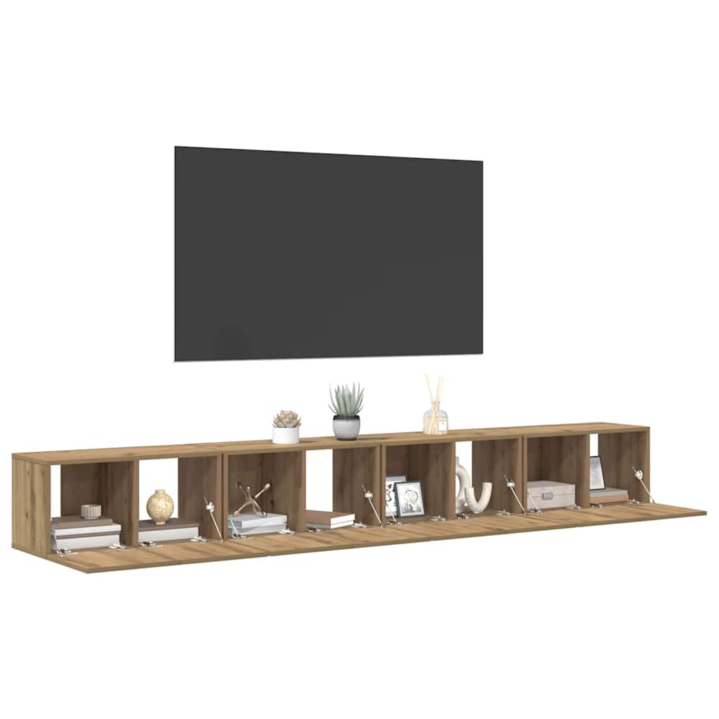 Σετ επίπλου τηλεόρασης 4 pcs Artisan Oak 60 x 30 x 30 cm - Pakobazaar
