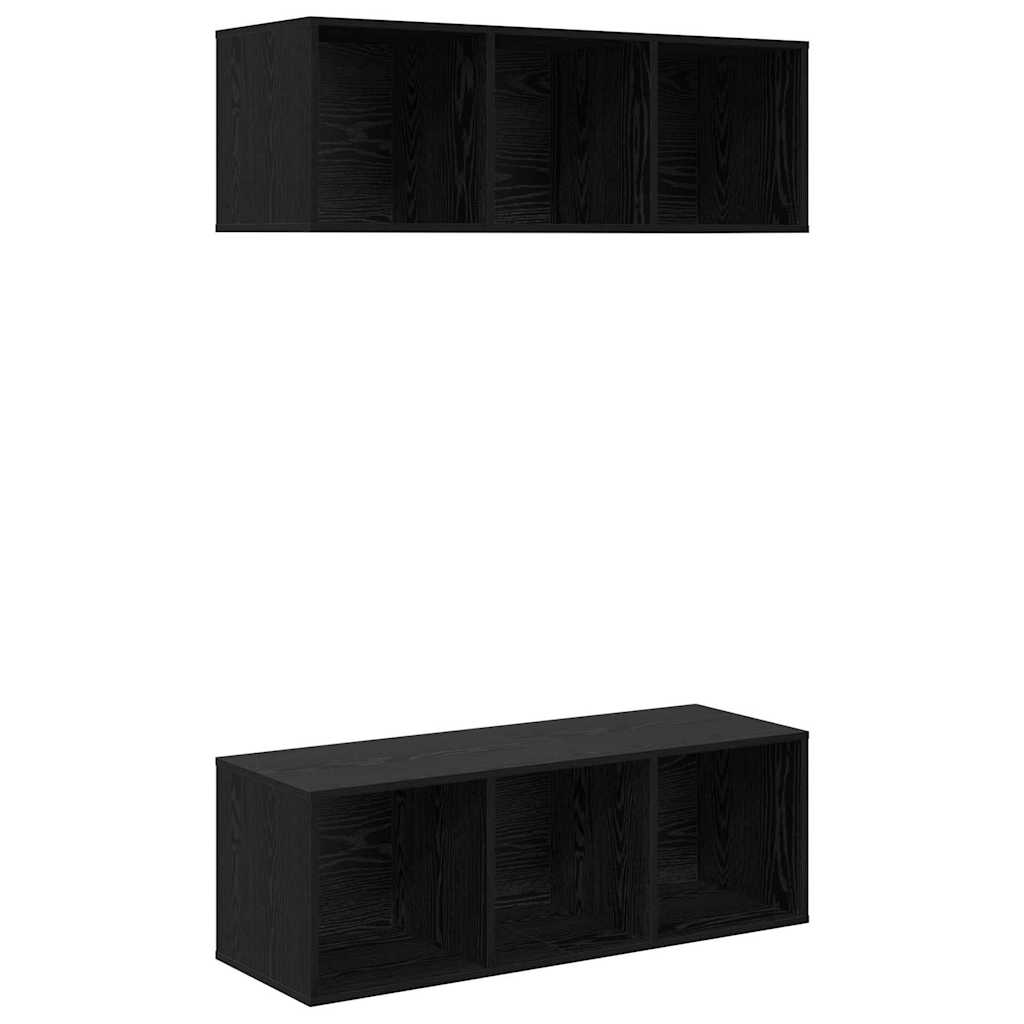Σετ επίπλου τηλεόρασης 2 pcs Μαύρη Οξυά 37 x 37 x 107 εκ