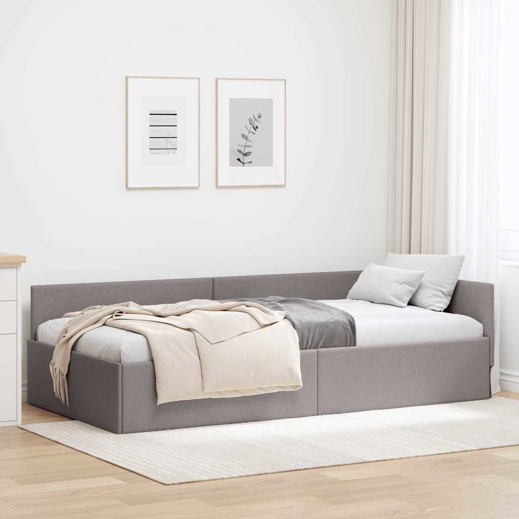 Κρεβάτι Γωνίας Taupe 100 x 200 cm ύφασμα
