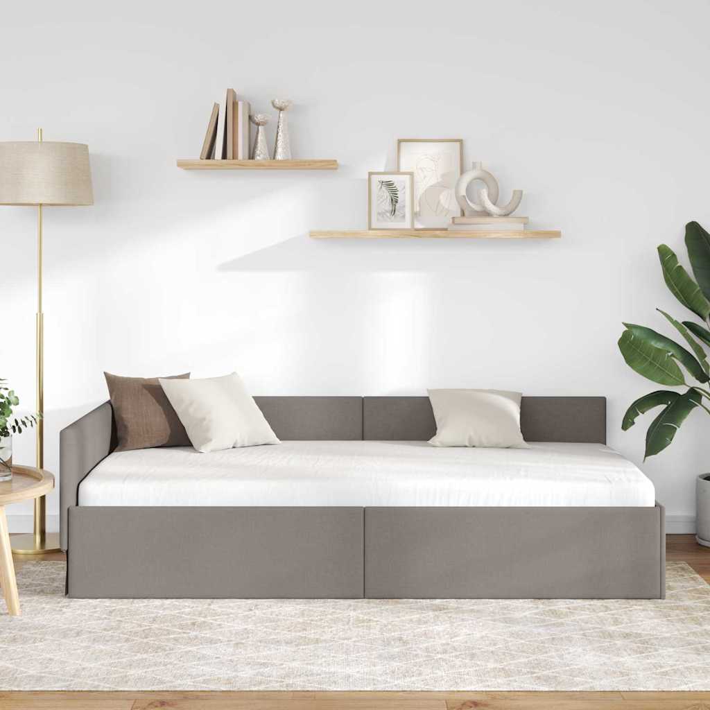Κρεβάτι Γωνίας Taupe 100 x 200 cm ύφασμα