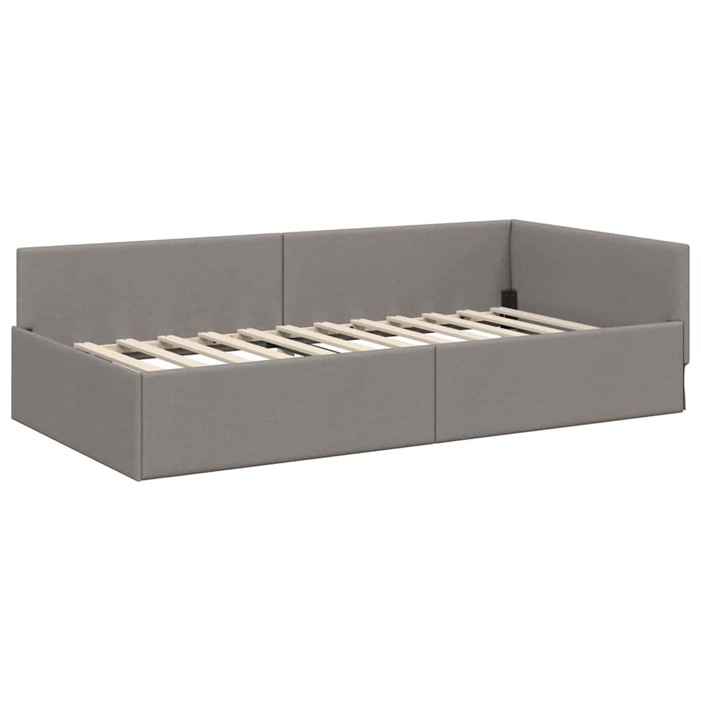 Κρεβάτι Γωνίας Taupe 100 x 200 cm ύφασμα