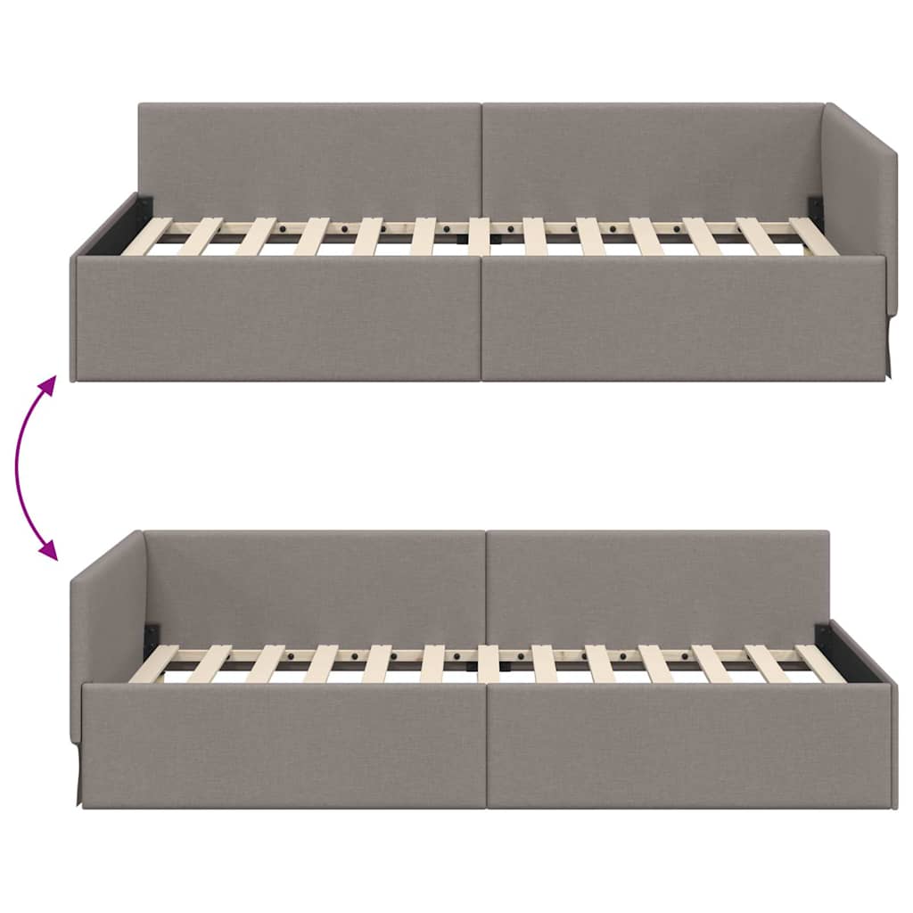 Κρεβάτι Γωνίας Taupe 100 x 200 cm ύφασμα