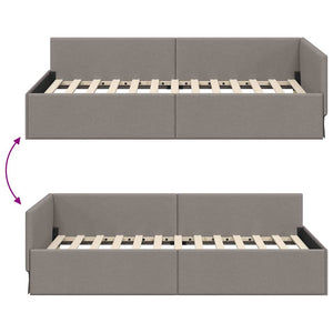 Κρεβάτι Γωνίας Taupe 100 x 200 cm ύφασμα