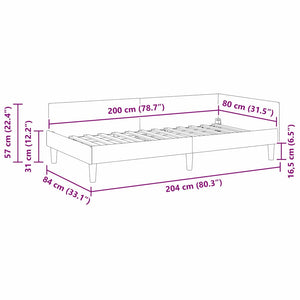 Κρεβάτι Γωνίας Ανοιχτό γκρι 80 x 200 cm ύφασμα