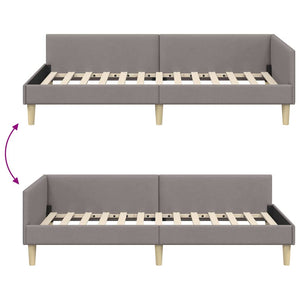 Κρεβάτι Γωνίας Taupe 80 x 200 cm ύφασμα