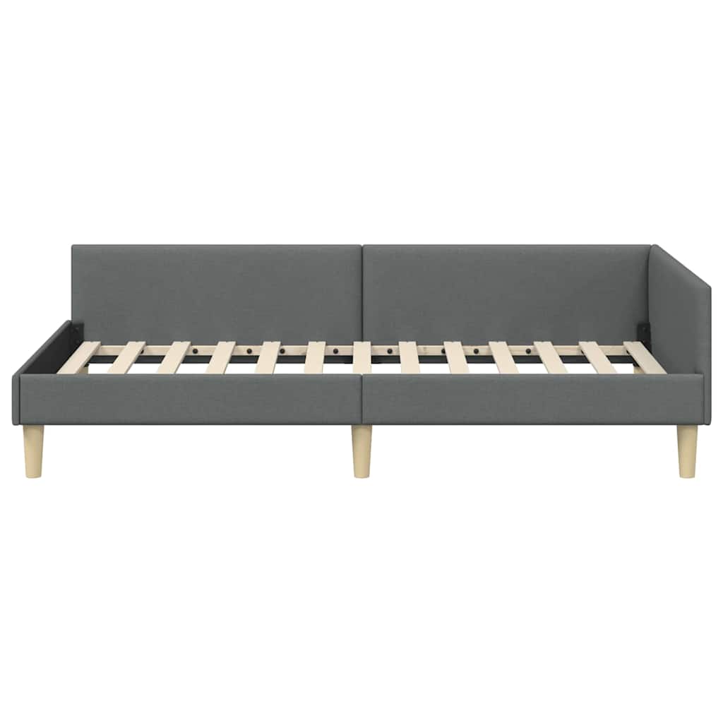 Κρεβάτι Γωνίας Σκούρο Γκρι 90 x 190 cm ύφασμα