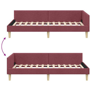 Κρεβάτι Γωνίας Κόκκινο 90 x 190 cm ύφασμα