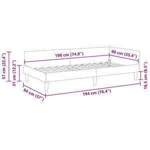 Κρεβάτι Γωνίας Κόκκινο 90 x 190 cm ύφασμα