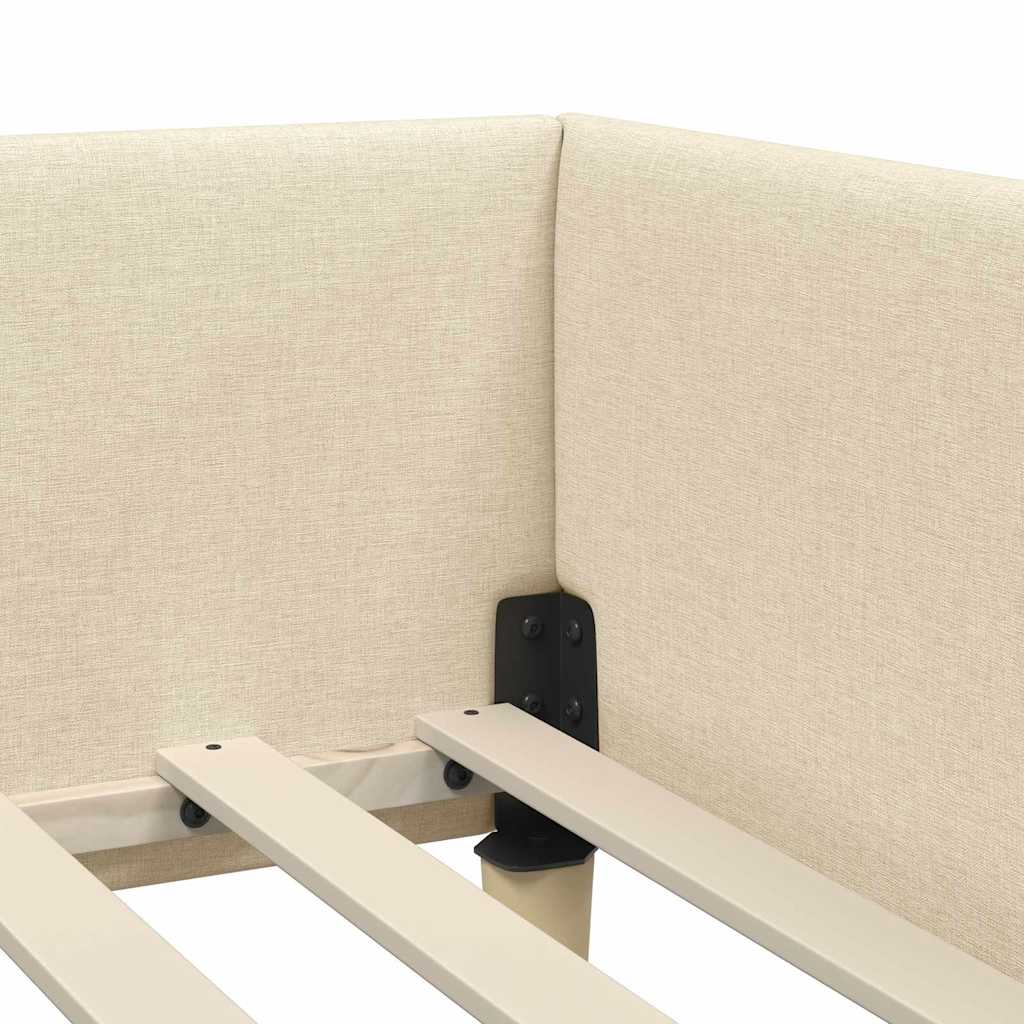 Κρεβάτι Γωνίας Κρεμ 90 x 190 cm ύφασμα