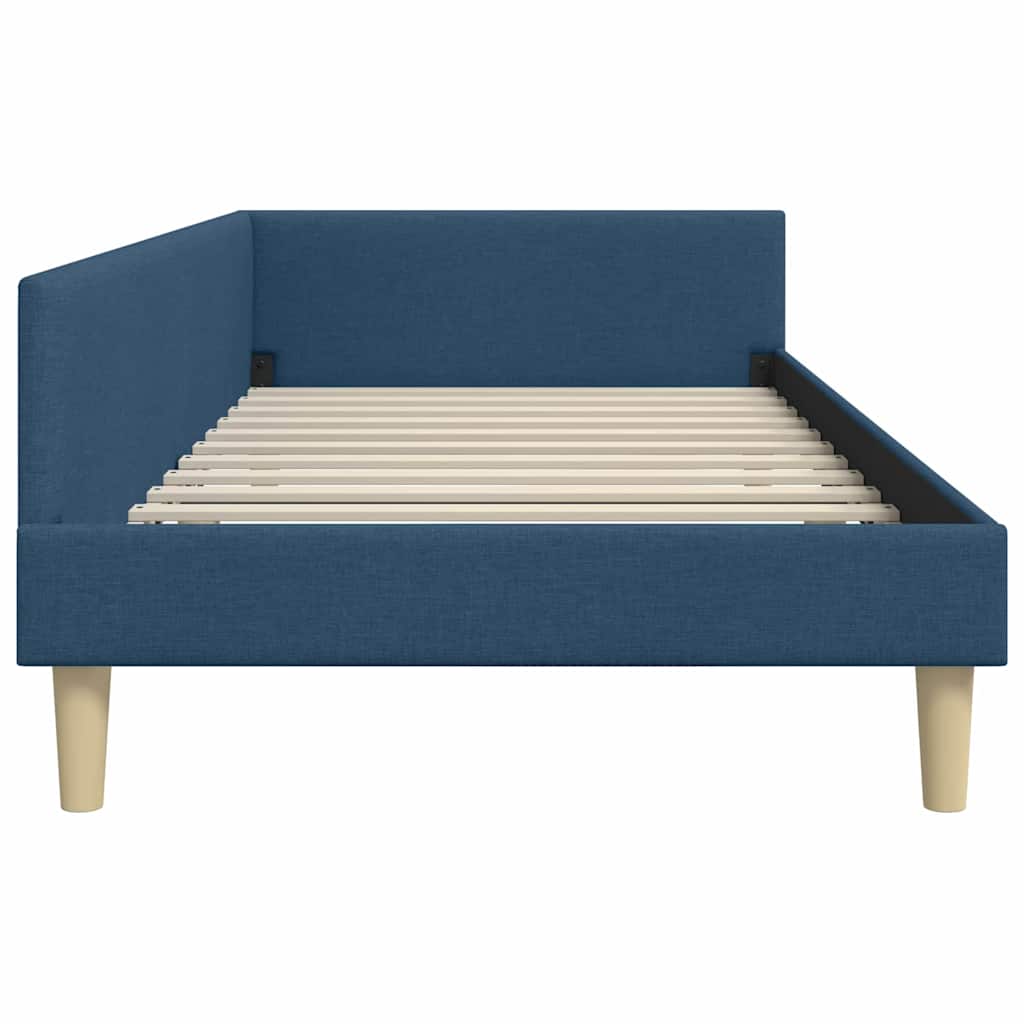 Κρεβάτι Γωνίας Μπλε 90 x 190 cm ύφασμα