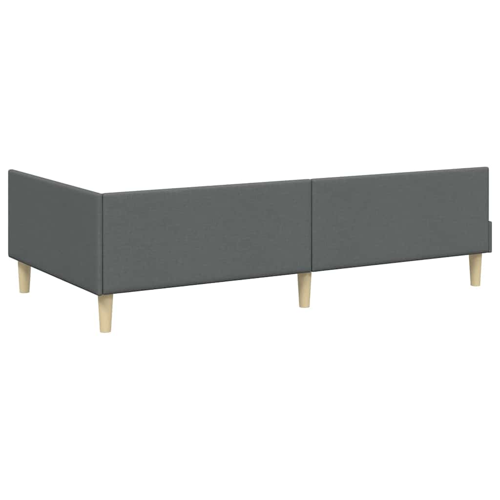Κρεβάτι Γωνίας με κεφαλάρι Σκούρο Γκρι 90 x 200 cm ύφασμα - Pakobazaar