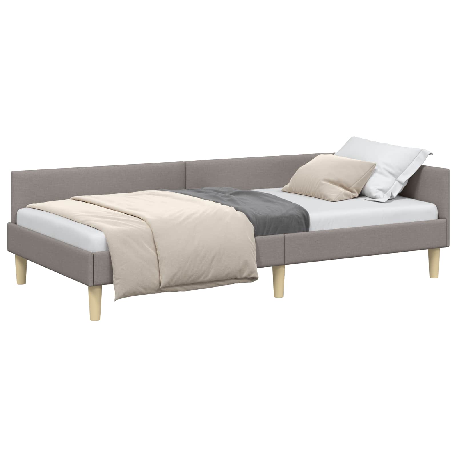 Κρεβάτι Γωνίας Taupe 100 x 200 cm ύφασμα