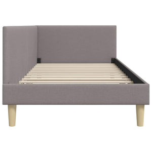 Κρεβάτι Γωνίας Taupe 90 εκ x 190 εκ Ύφασμα και Κόντρα Πλακέ - Pakobazaar