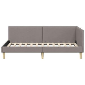 Κρεβάτι Γωνίας Taupe 100 εκ x 200 εκ Ύφασμα και Κόντρα Πλακέ - Pakobazaar
