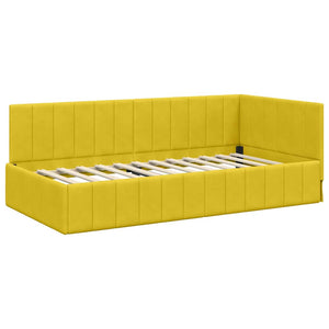 Κρεβάτι Γωνίας με κεφαλάρι Κίτρινο 100 εκ x 200 εκ Βελούδο