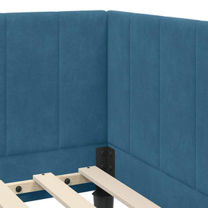 Κρεβάτι Γωνίας Μπλε 80 x 200 cm Βελούδο