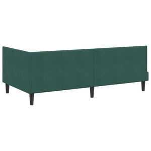 Κρεβάτι Γωνίας Σκούρο Πράσινο 90 εκ x 190 εκ Βελούδο