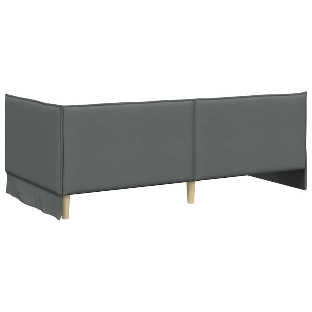 Κρεβάτι Γωνίας με κεφαλάρι Σκούρο Γκρι 90 x 190 cm ύφασμα