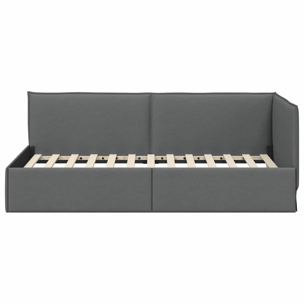 Κρεβάτι Γωνίας με κεφαλάρι Σκούρο Γκρι 90 x 190 cm ύφασμα