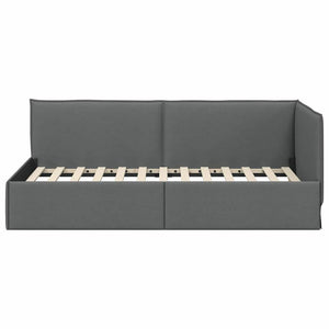 Κρεβάτι Γωνίας με κεφαλάρι Σκούρο Γκρι 90 x 190 cm ύφασμα