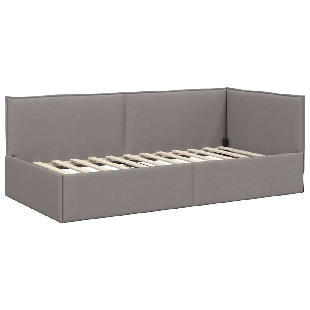 Κρεβάτι Γωνίας με κεφαλάρι Taupe 90 x 190 cm ύφασμα