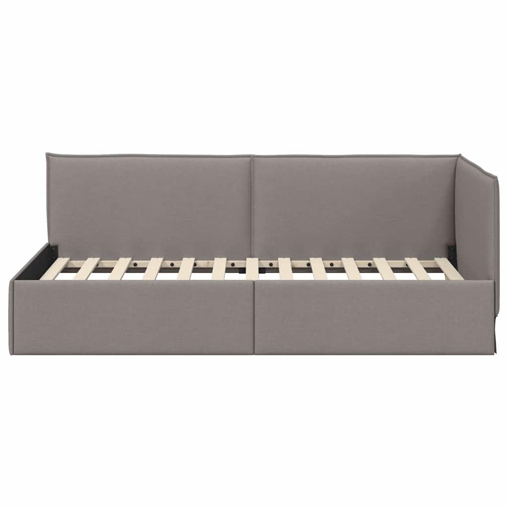 Κρεβάτι Γωνίας με κεφαλάρι Taupe 90 x 190 cm ύφασμα