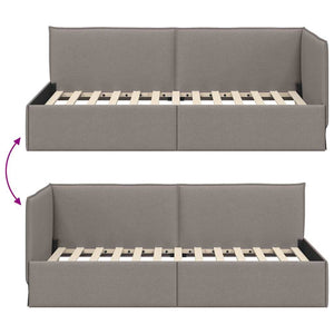 Κρεβάτι Γωνίας με κεφαλάρι Taupe 90 x 190 cm ύφασμα