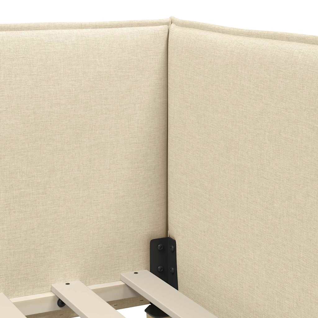 Κρεβάτι Γωνίας με κεφαλάρι Κρεμ 90 x 200 cm ύφασμα