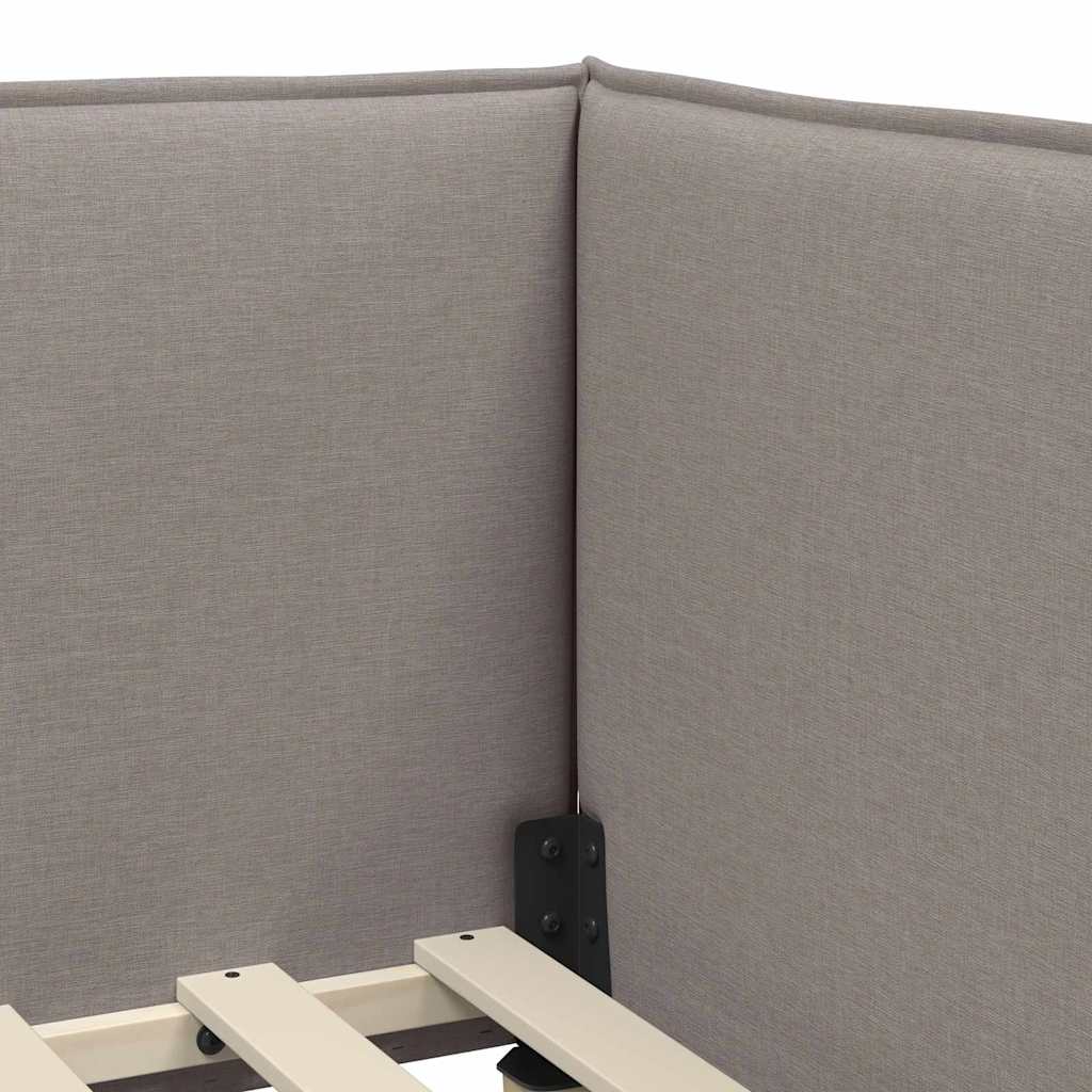 Κρεβάτι Γωνίας με κεφαλάρι Taupe 100 x 200 cm ύφασμα - Pakobazaar