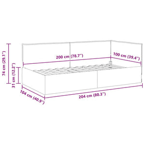 Κρεβάτι Γωνίας με κεφαλάρι Κρεμ 100 x 200 cm ύφασμα