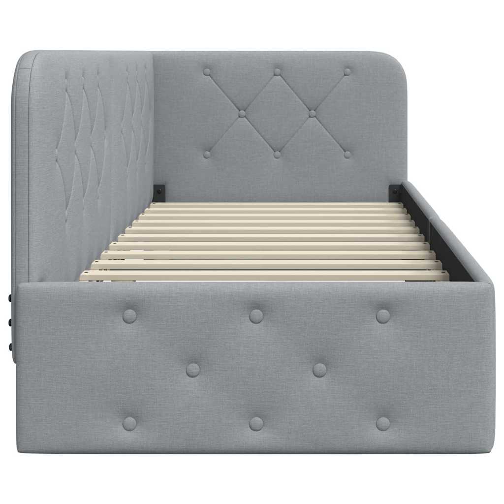 Κρεβάτι Γωνίας Ανοιχτό γκρι 80 x 200 cm ύφασμα