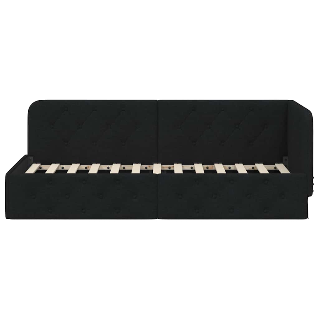 Κρεβάτι Γωνίας Μαύρο 80 x 200 cm ύφασμα