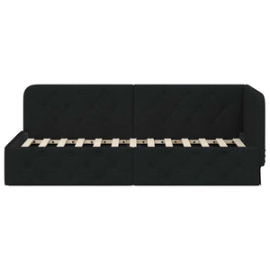 Κρεβάτι Γωνίας Μαύρο 80 x 200 cm ύφασμα