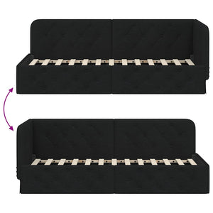 Κρεβάτι Γωνίας Μαύρο 80 x 200 cm ύφασμα