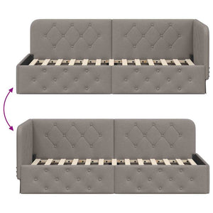 Κρεβάτι Γωνίας Taupe 80 x 200 cm ύφασμα