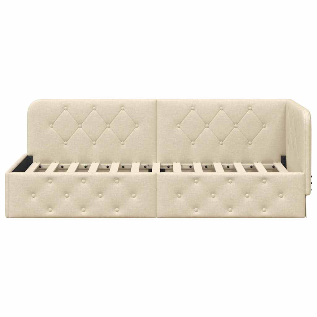 Κρεβάτι Γωνίας Κρεμ 80 x 200 cm ύφασμα