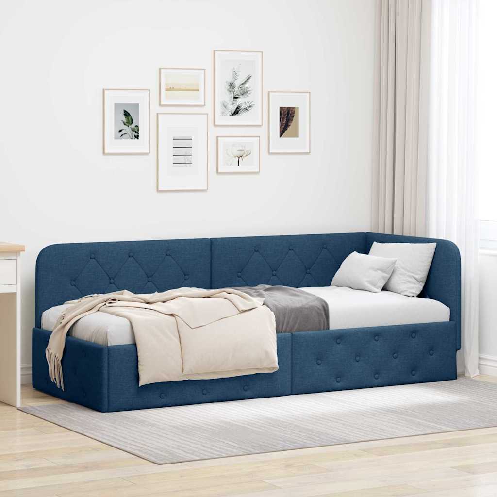 Κρεβάτι Γωνίας Μπλε 80 x 200 cm ύφασμα