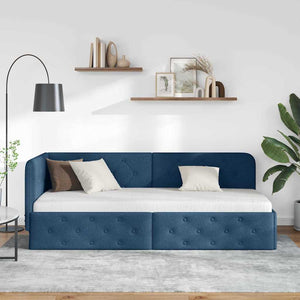 Κρεβάτι Γωνίας Μπλε 80 x 200 cm ύφασμα