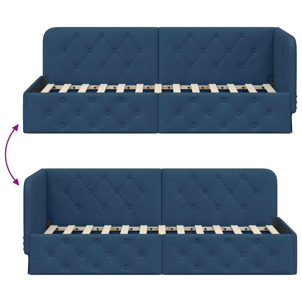 Κρεβάτι Γωνίας Μπλε 80 x 200 cm ύφασμα