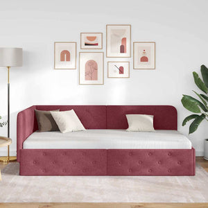 Κρεβάτι Γωνίας Κόκκινο 90 x 190 cm ύφασμα