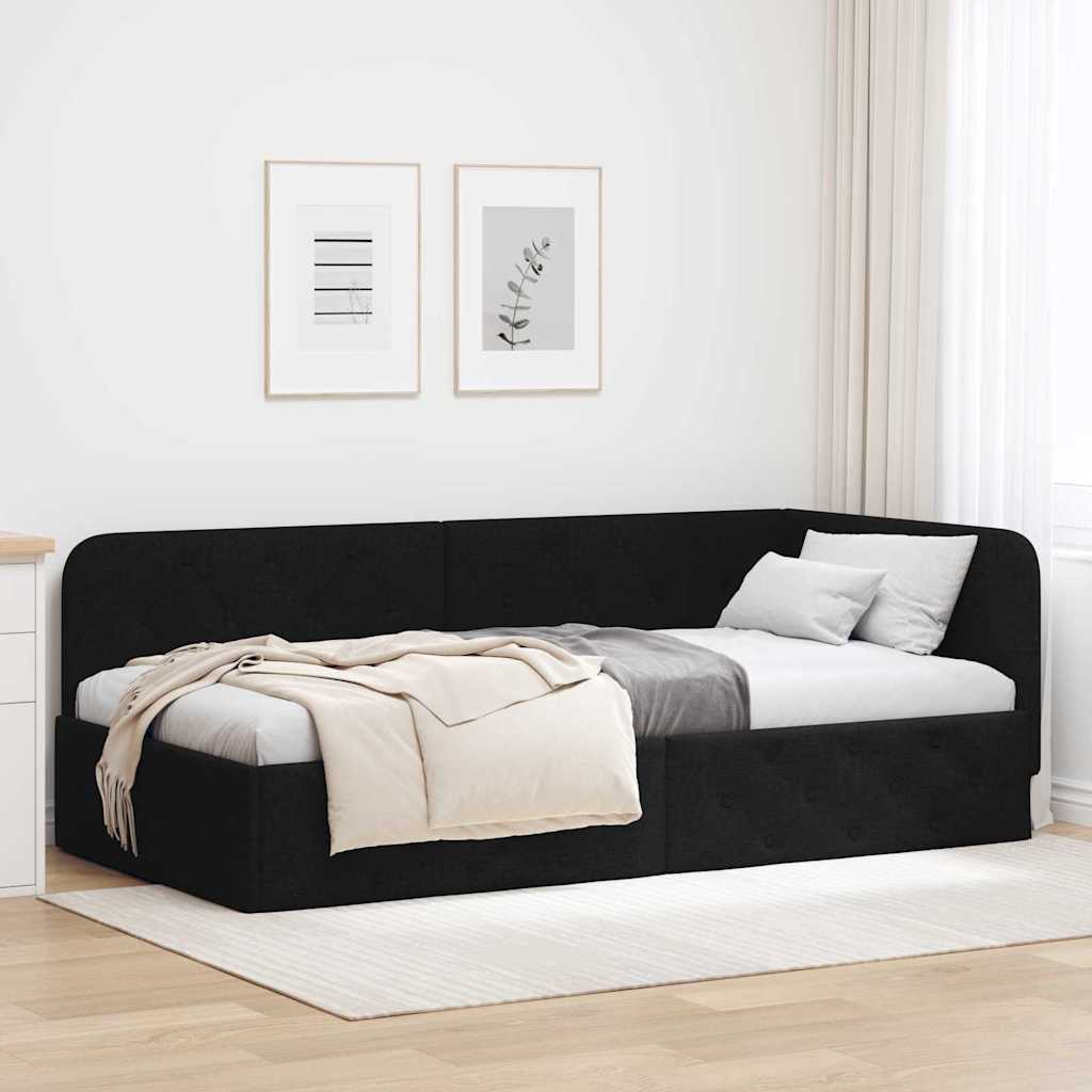 Κρεβάτι Γωνίας Μαύρο 90 x 200 cm ύφασμα