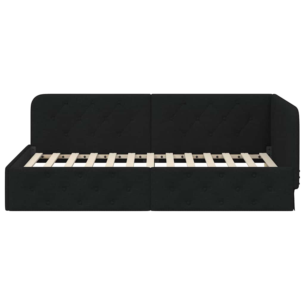 Κρεβάτι Γωνίας Μαύρο 100 x 200 cm ύφασμα