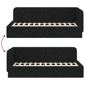 Κρεβάτι Γωνίας Μαύρο 100 x 200 cm ύφασμα