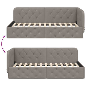 Κρεβάτι Γωνίας Taupe 100 x 200 cm ύφασμα