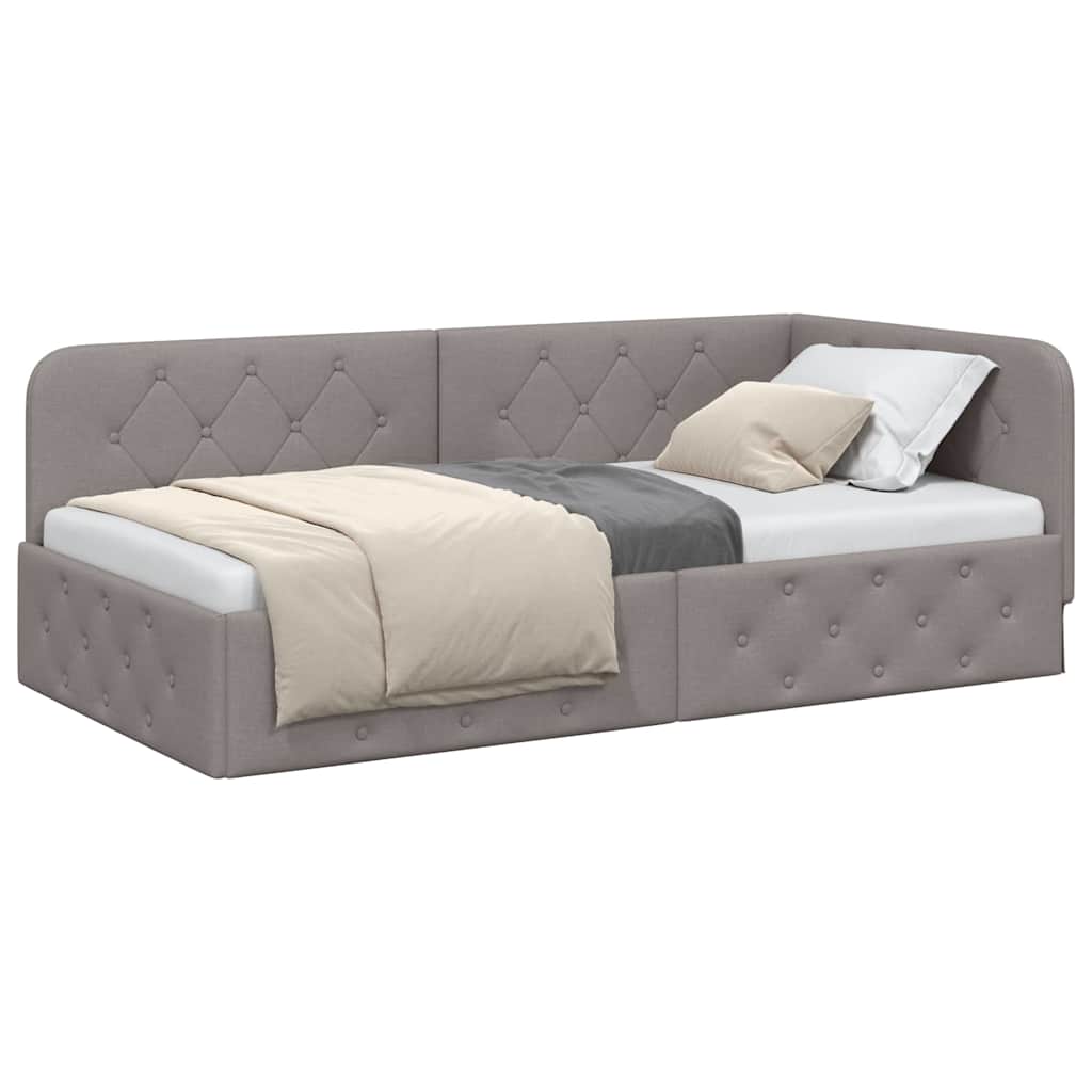 Κρεβάτι Γωνίας Taupe 100 x 200 cm ύφασμα